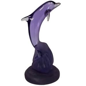 Vtg J Boiros Dolphin Kalonite Statue Low Number 36/950 Purple Marine Life 11"